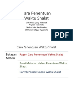 Pertermuan Ke-6 Cara Penentuan Waktu Shalat