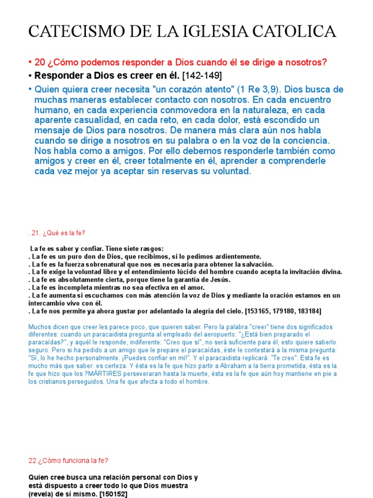La naturaleza y función de la fe según el Catecismo de la Iglesia ...