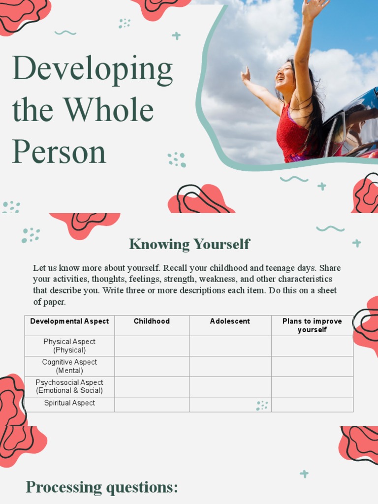 Lesson 3 Developing the Whole Person - Copy | PDF | Adolescence | Feeling