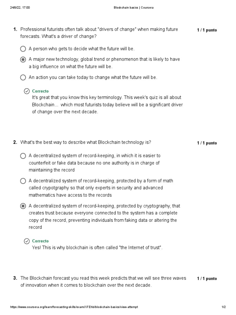 UNI 2 - SEM 1 - Blockchain Basics - Coursera | PDF | Computing |  Information Age
