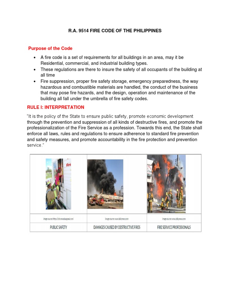 R a 9514 fire code of the philippines pdf fire safety fires