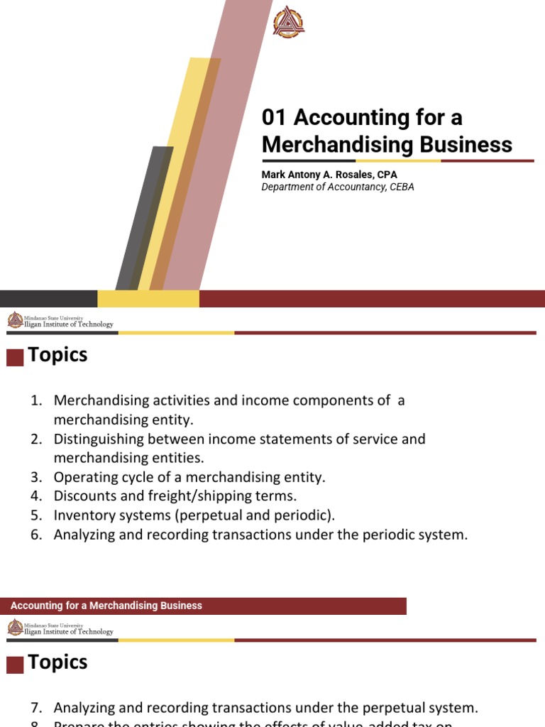 02 Accounting For A Merchandising Business | PDF | Discounts And ...