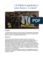 ¿Profetiza La Biblia La Pandemia o La Guerra Entre Rusia y Ucrania