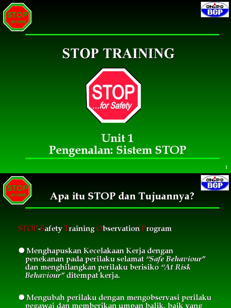 01 STOP Training | PDF | Teknologi & Rekayasa