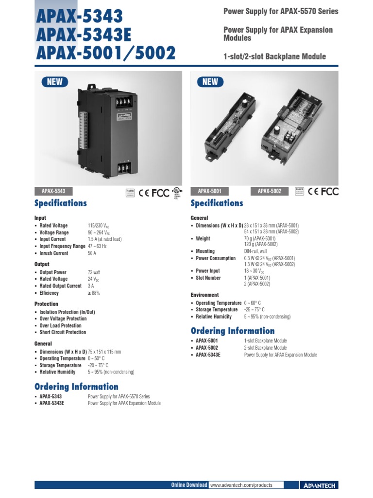 Apax 5343 PDF Power Supply Physical Quantities