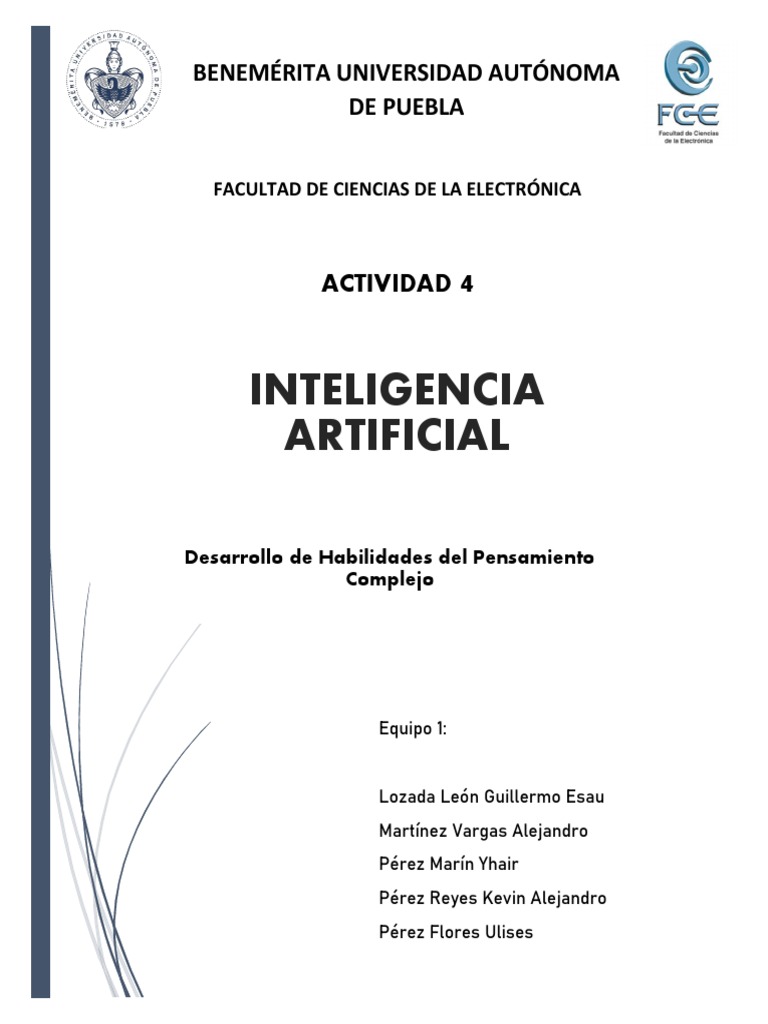 Actividad 4 Inteligencia Artificial | PDF | Inteligencia artificial ...