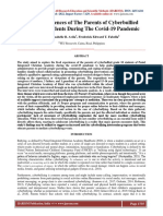  Lived Experiences of The Parents of Cyberbullied Grade 10 Students During The Covid-19 Pandemic