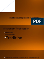 Tradition in The Process of Allocation