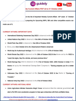 Important Weekly Current Affairs PDF 22 To 31 October 2022