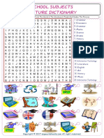 Puzzle de Vocabulario Las Asignaturas en Inglés