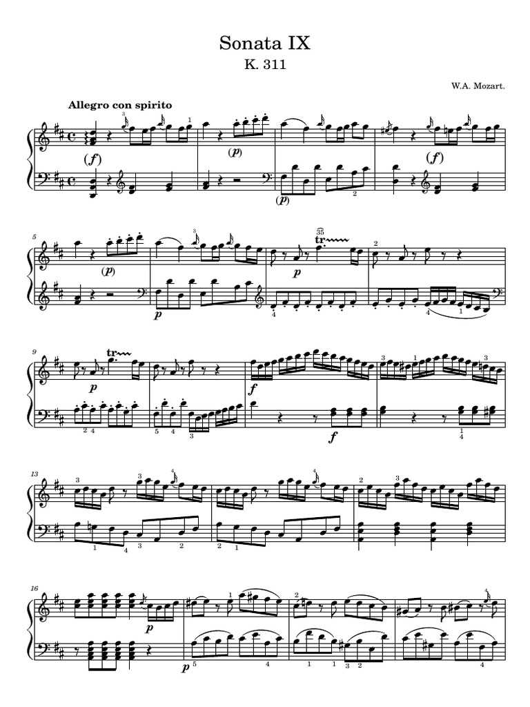 Analisis Mozart Kv. 311 (Analisis Corr. 238) PDF