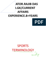 Sports Terminology For Competitive Exam