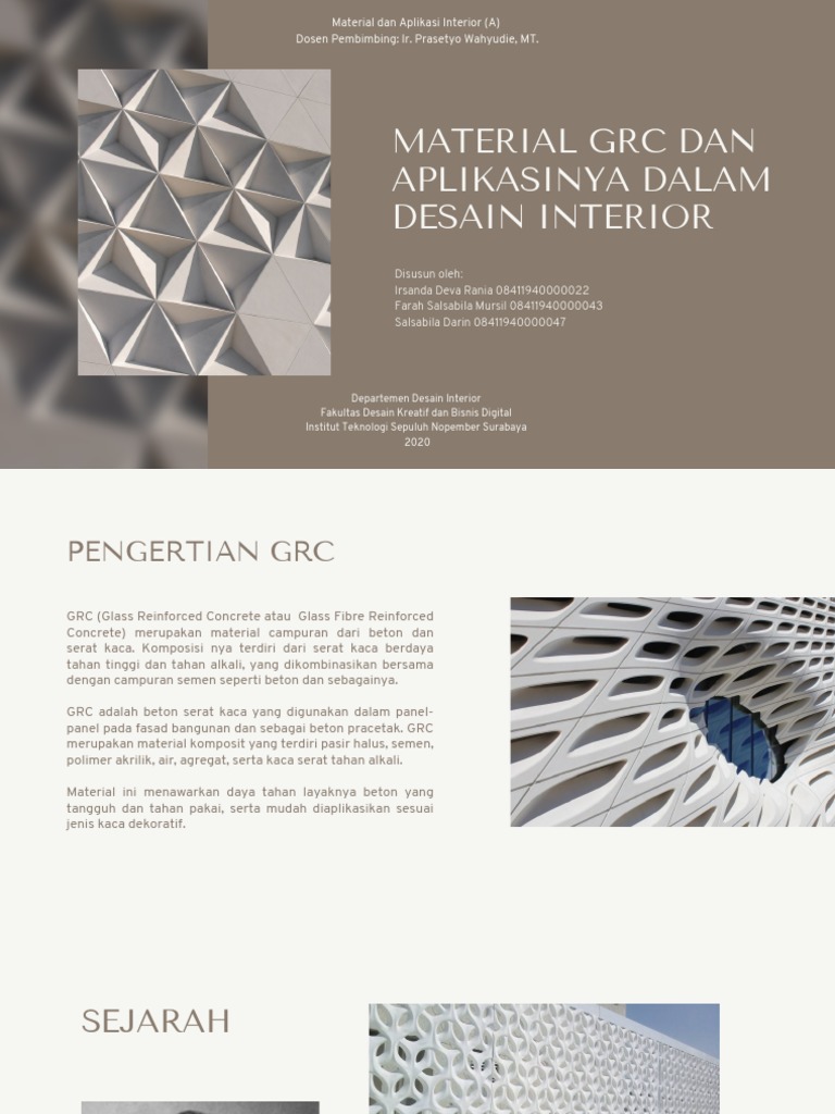 Material GRC Dan Aplikasinya Dalam Desain Interior | PDF
