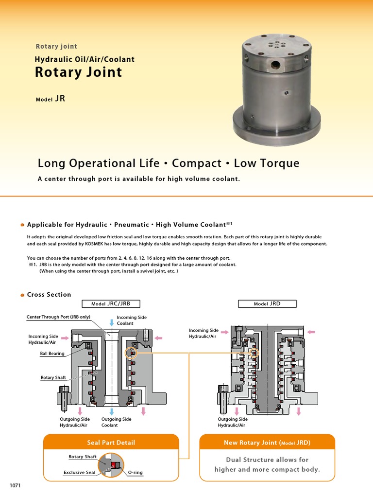 JR Series Low Torque Rotary Joints | PDF | Valve | Rotation Around A ...