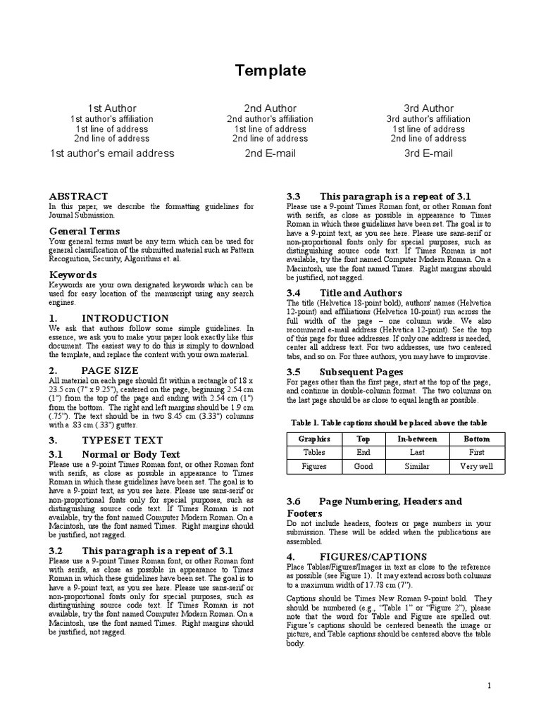 Template 1 | PDF | Typefaces | Times New Roman