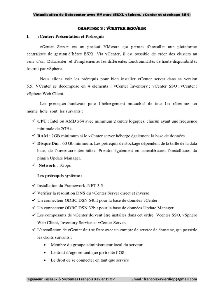 Installation de vCenter Server VMware | PDF | VMware | Internet