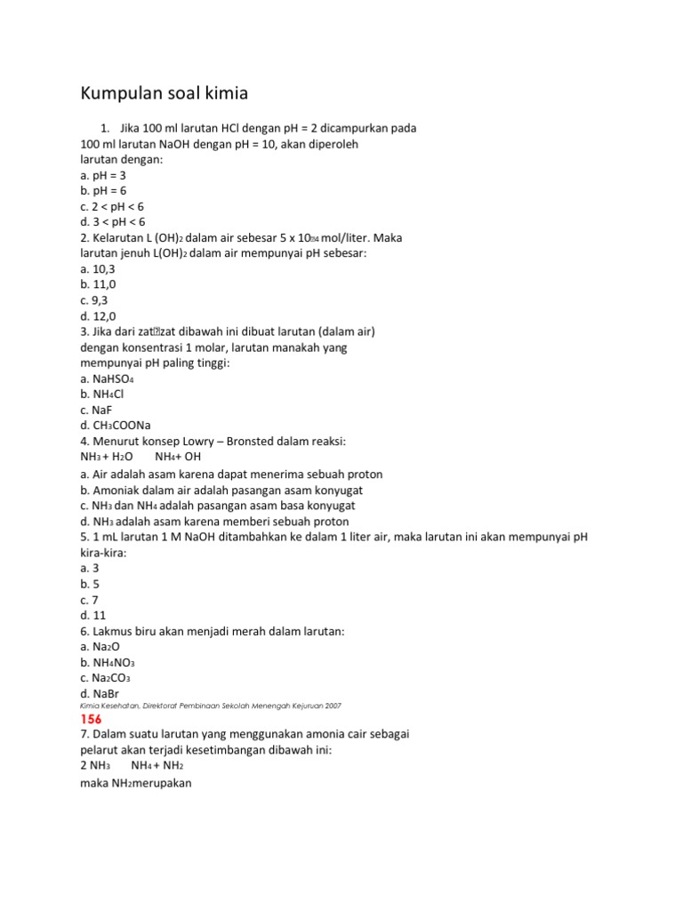 Kumpulan Soal Kimia PDF