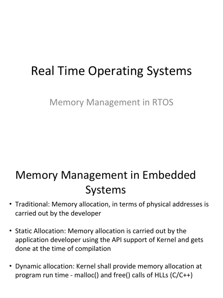 Memory Management in RTOS Explained | PDF | Array Data Structure | Data ...