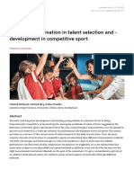 The Role of Motivation in Talent Selection and Development in Competitive Spor