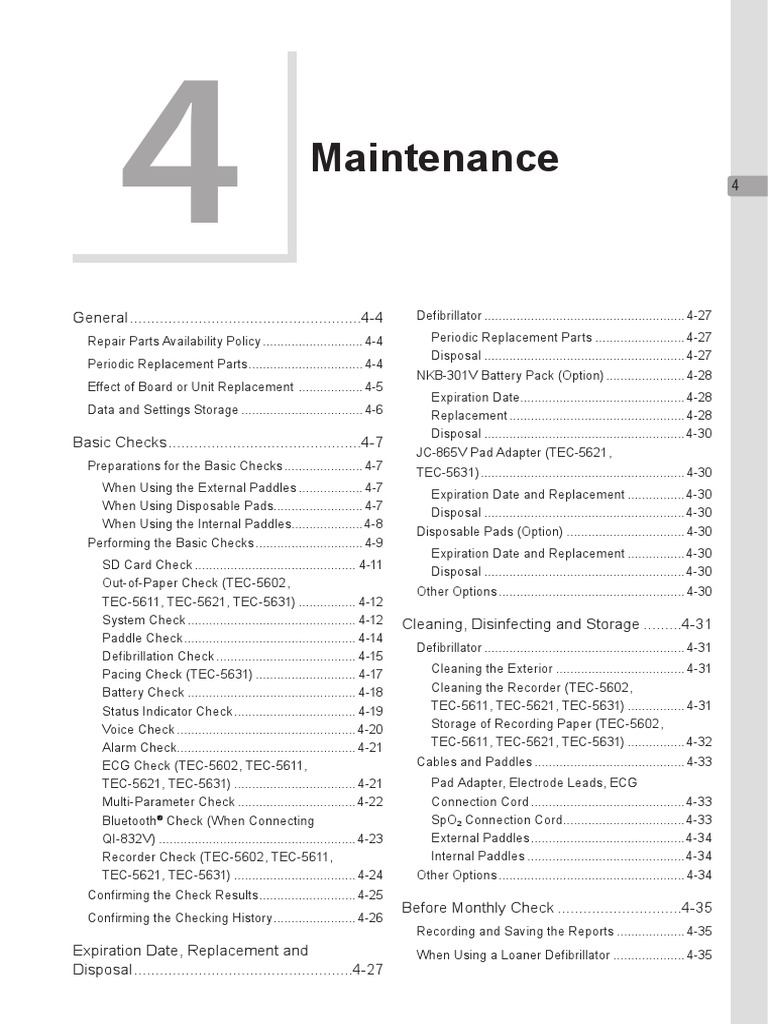 Nihon Kohden TEC5600 Defibrillator Service Manual133288 PDF
