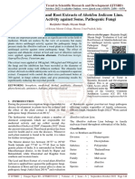 Evaluation of Leaf and Root Extracts of Abutilon Indicum Linn. For Antifungal Activity Against Some. Pathogenic Fungi