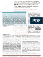 Multi Directional Mediation and The Use of Screen Readers by Persons With Visual Impairments in Bamenda, Cameroon