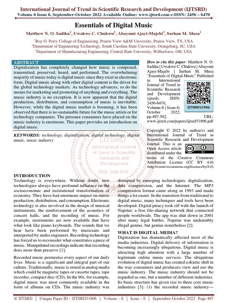 Essentials of Digital Music PDF Copyright Infringement Music Industry