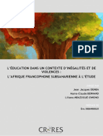 Leducation en Contexte Dinegalites Et de Violences Lafrique Subsaharienne A Letude
