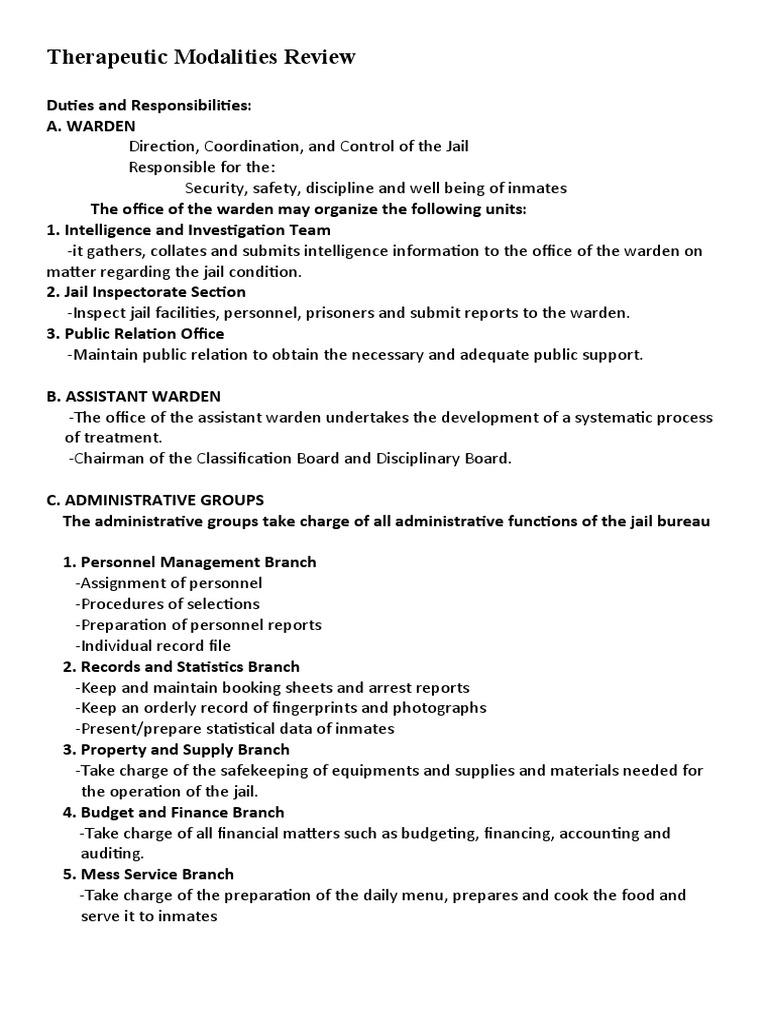 Therapeutic Modalities Part 2 | PDF | Prison | Prisoner