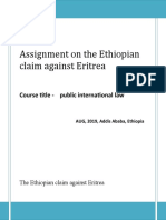 The Ethiopian Claim Against Eritrea