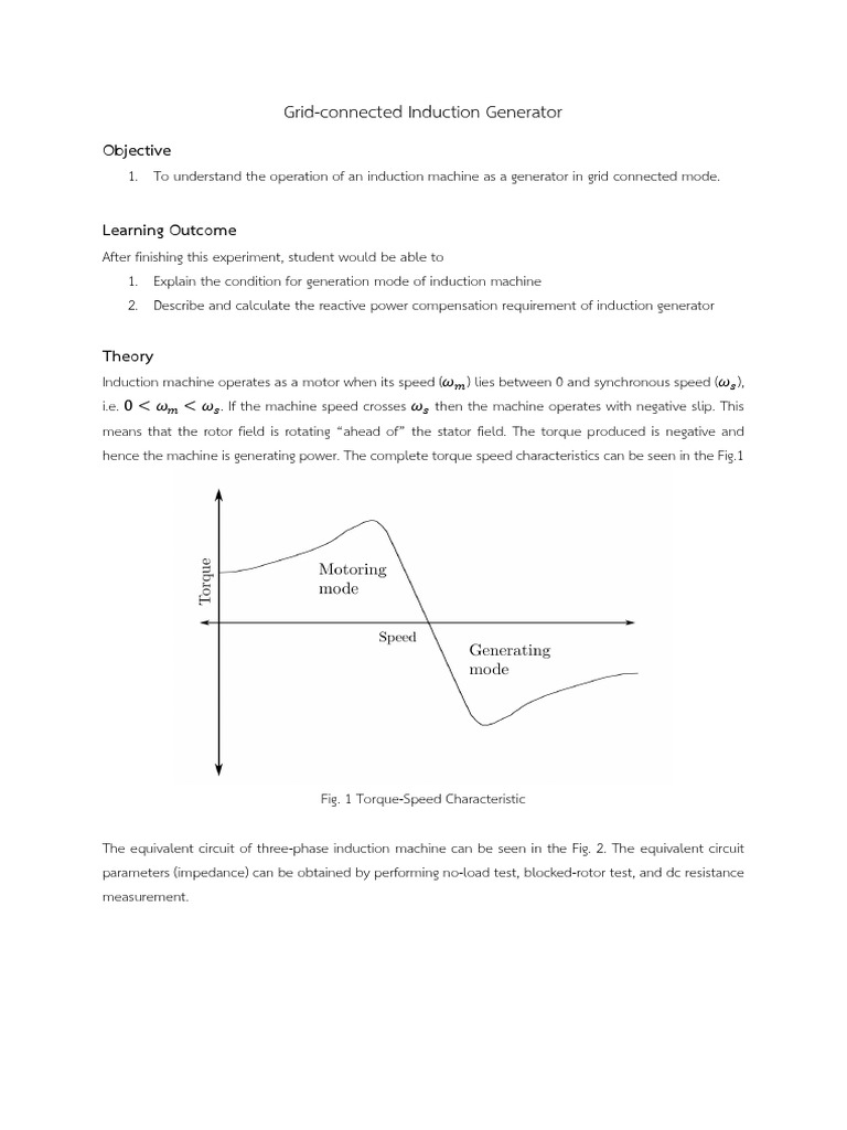GridConnected Induction Generator 2021 PDF Electricity