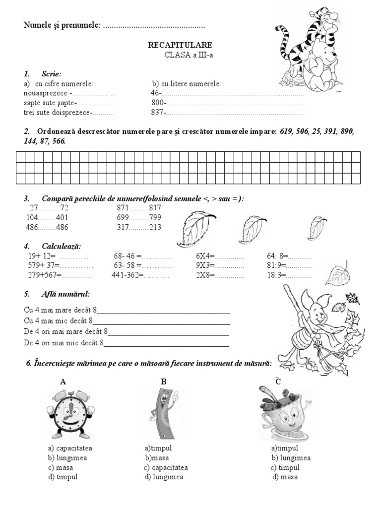 0 Mem Test Evaluare Initiala Clasa A Iiia | PDF