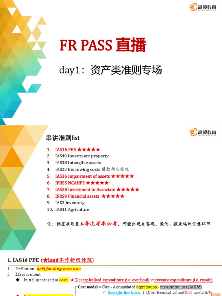 FR 知识点串讲（一） | PDF | Book Value | Fair Value
