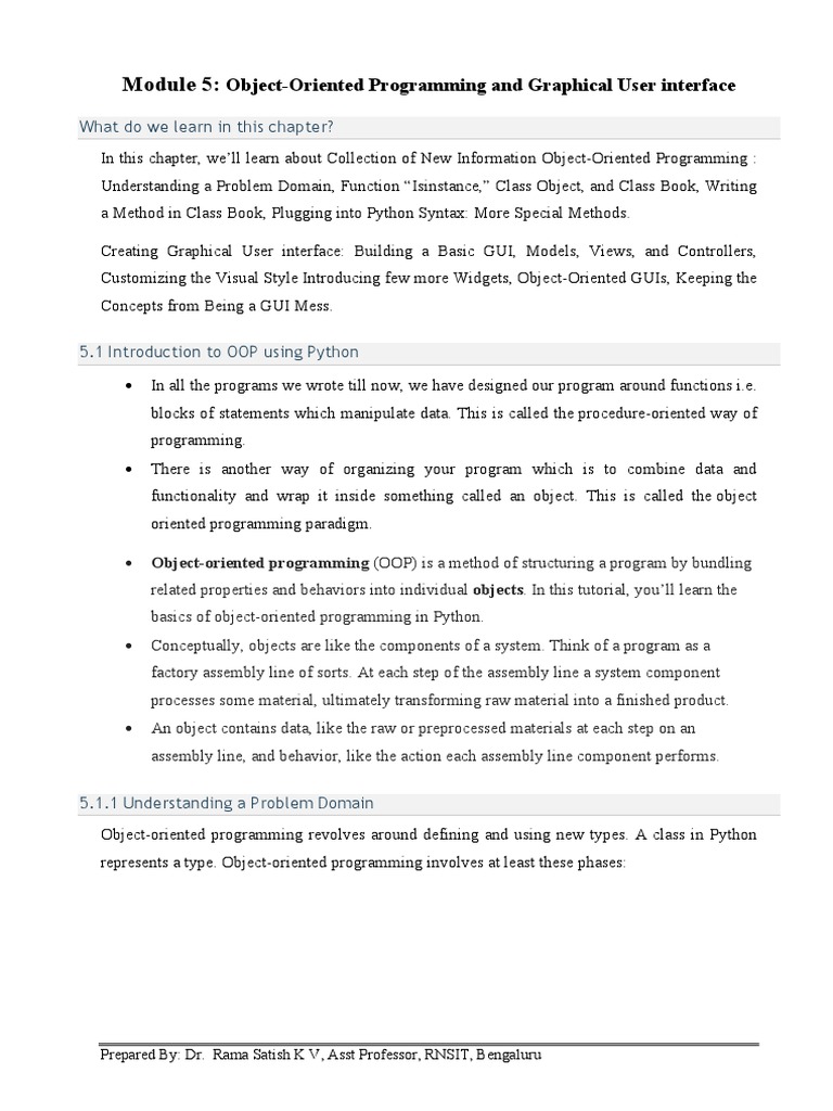 Python Notes Module5 | PDF | Class (Computer Programming) | Method ...