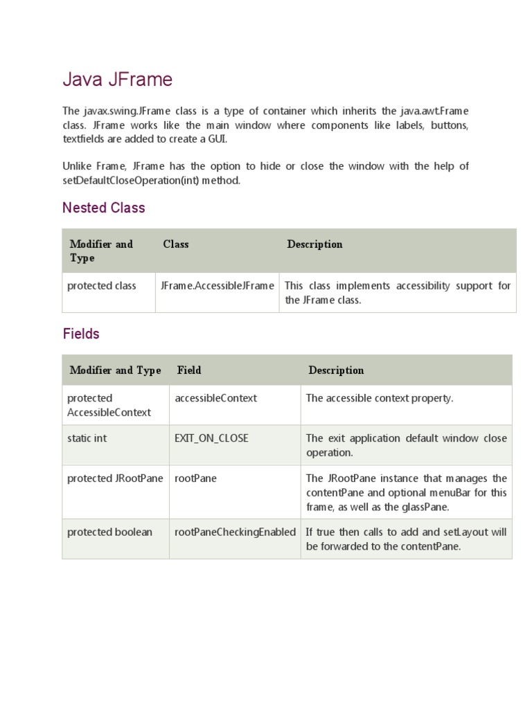 Java JFrame | PDF | Object Oriented Programming | Information ...