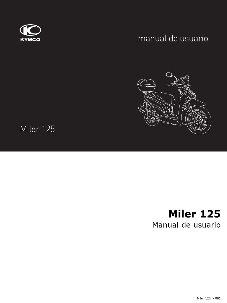 Manual de Usuario Kymco Miler 125 | PDF | Gasolina | Neumático
