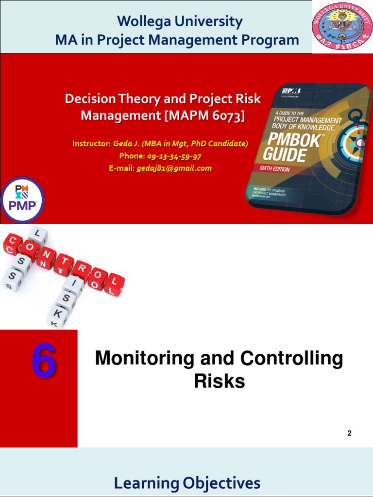 Lesson-6 - Monitoring & Controlling Risks | PDF | Risk | Risk Management