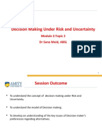 Module 2 Decision Making Under Risk An Uncertainity