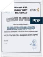 Petrofac Certificate of Appreciation