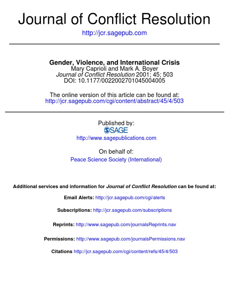 1 - Gender Violence and International Crisis | PDF