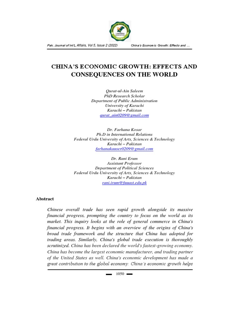 67 Chinas Economic Growth Effects and Consequences On The World | PDF
