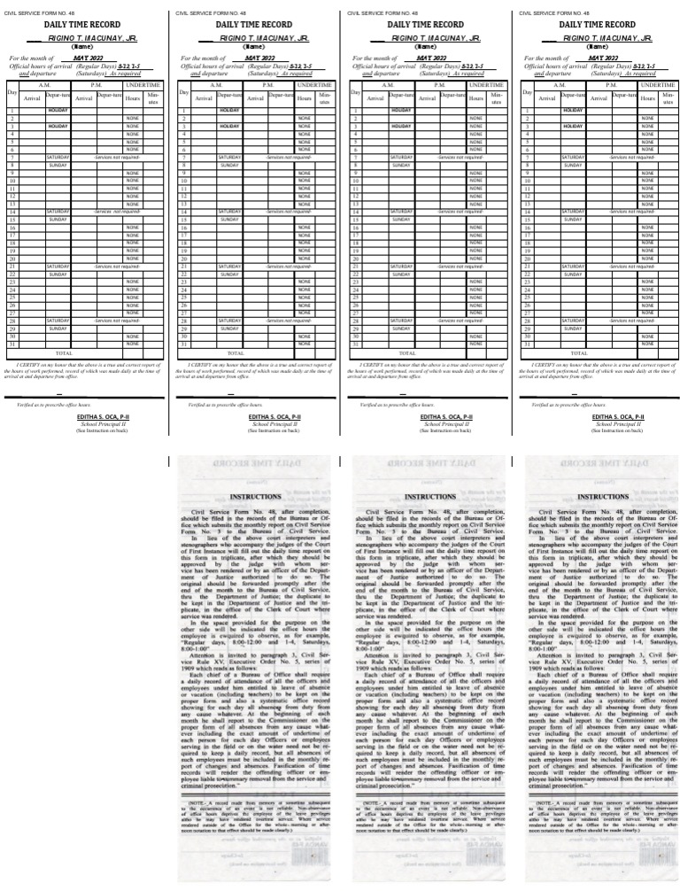 Dtr Form Downloadable Word