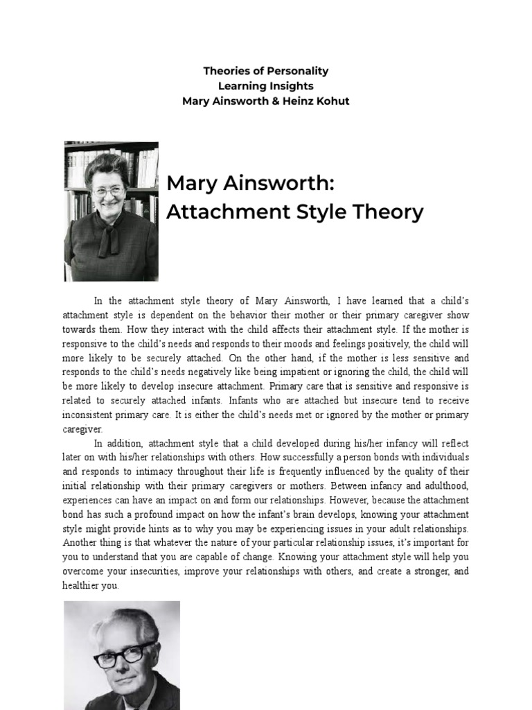 Ainsworth & Kohut PDF Attachment Theory Empathy