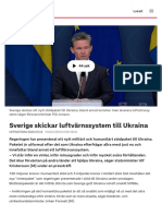 Sverige Skickar Luftvärnssystem Till Ukraina - SVT Nyheter