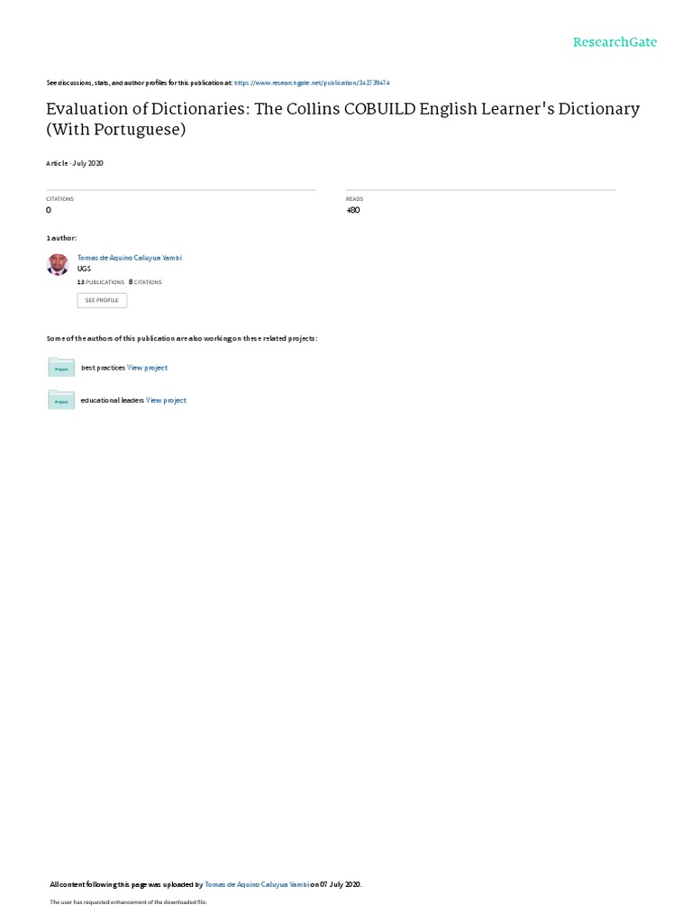 Evaluationof Dictionaries PDF Dictionary Lexicon