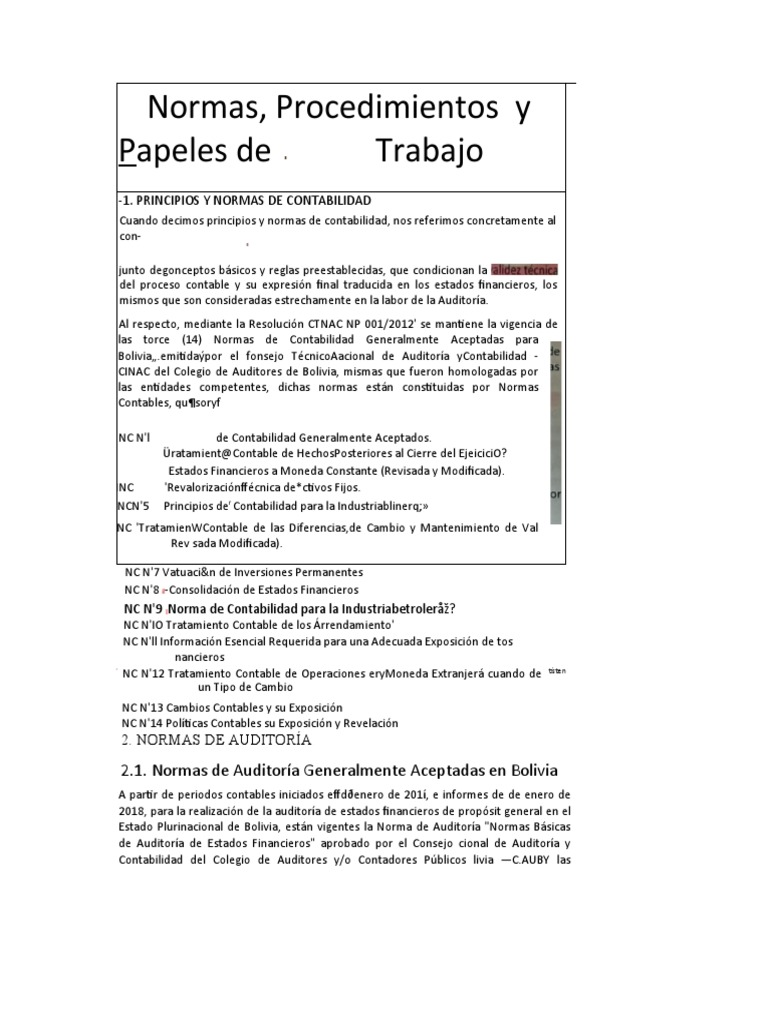 Normas de Contabilidad y Auditoría en Bolivia | PDF | Auditoría | Contralor