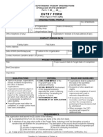 Entry Form For Toso