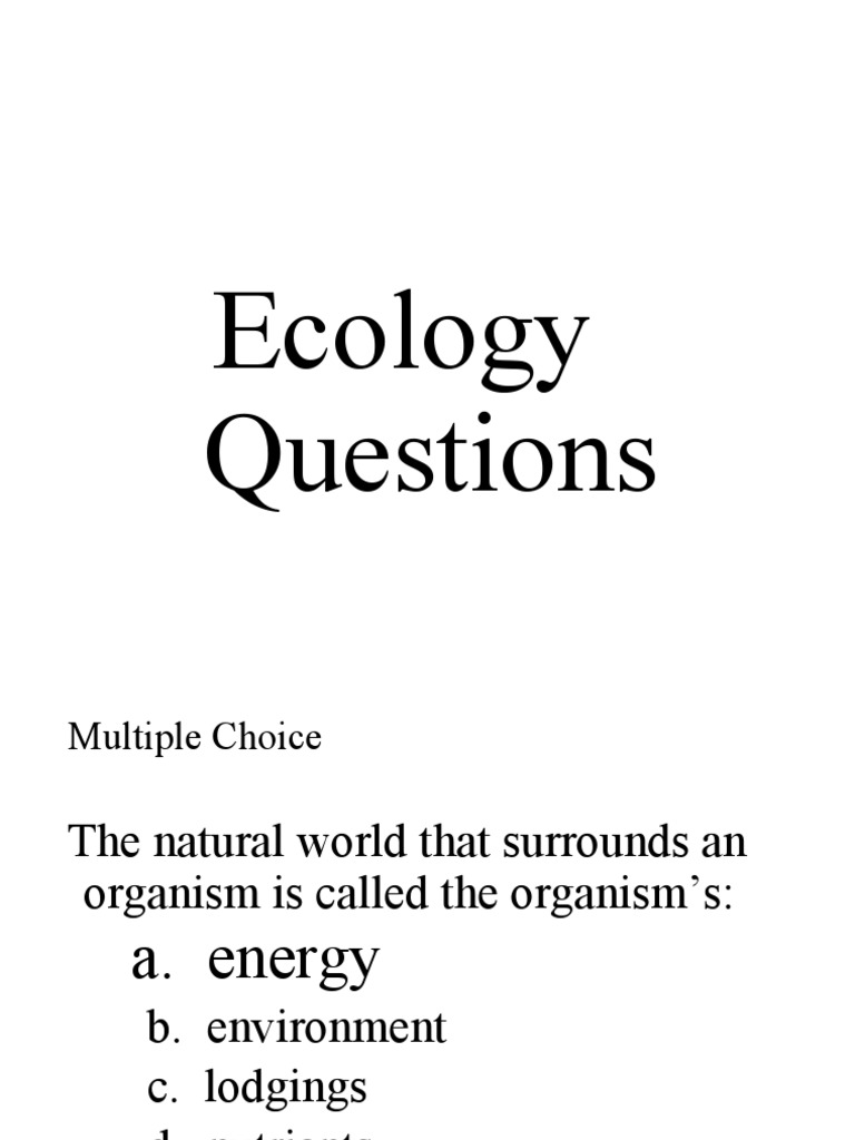 Ecology Questions PDF