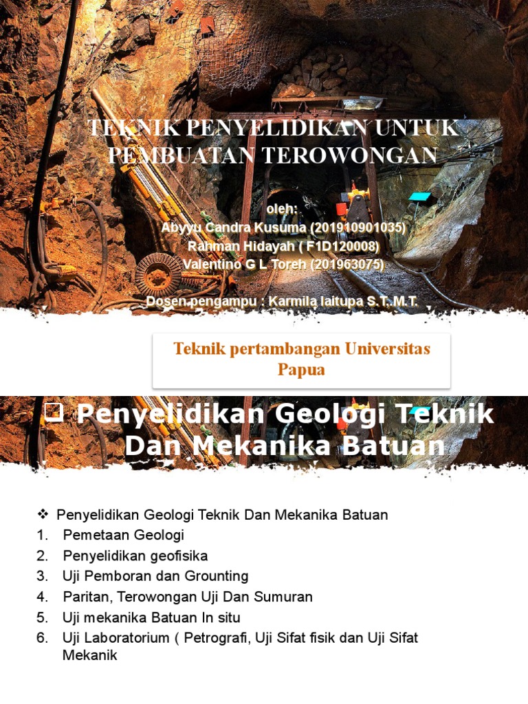 Presentasi Materi Teknik Terowongan Pertemuan 4 | PDF