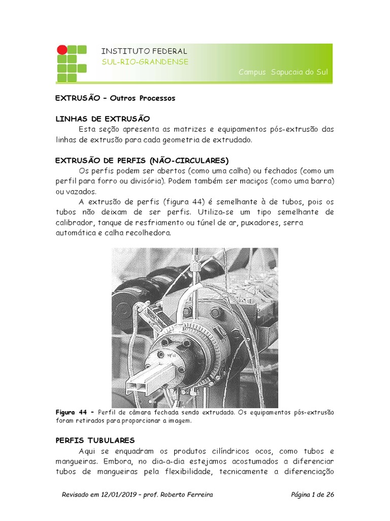 Outros Processos de Extrusão | PDF | Extrusão | Polímeros
